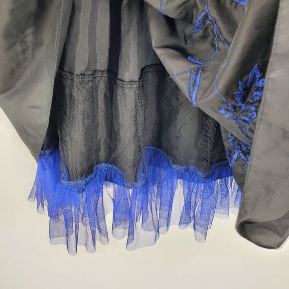 Vintage Morgan and Co Y2K Black Blue Whimsigoth Fairy Hoco Mini Formal Dress - Picture 6 of 10